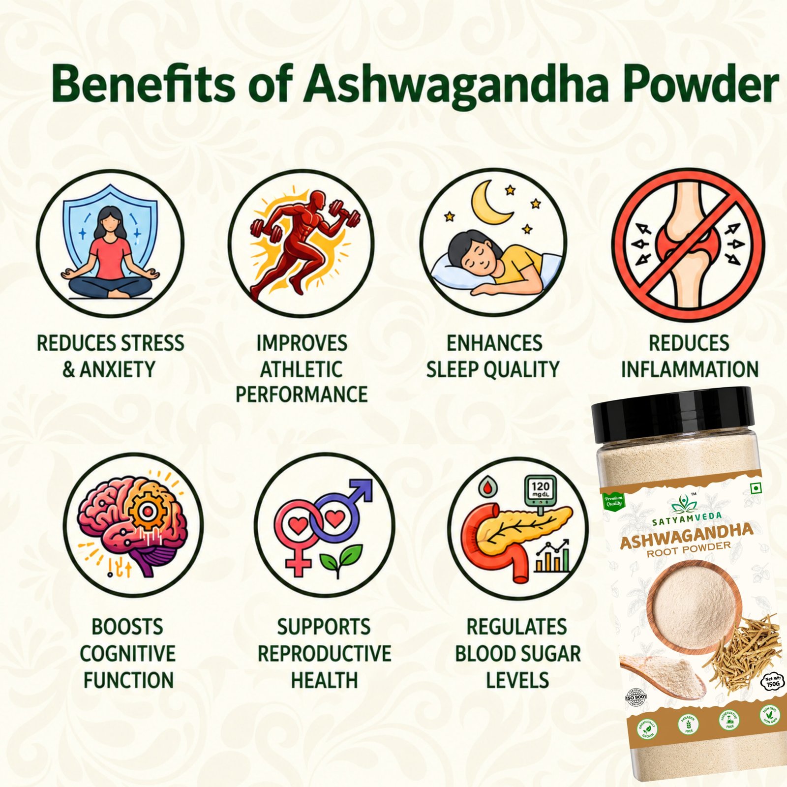 SATYAMVEDA Organic Ashwagandha Powder