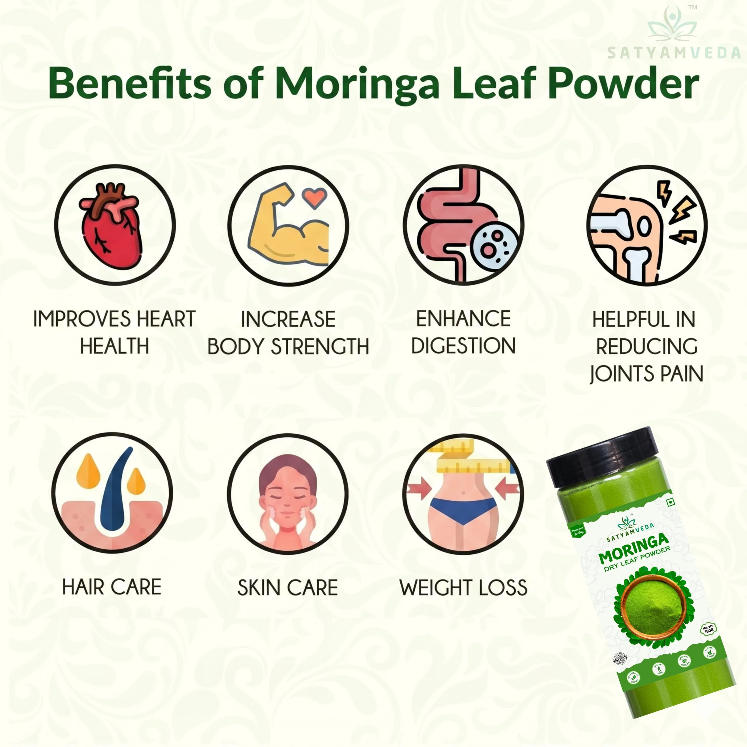 Moringa Powder Moringa Powder for Weight Loss hair growth eating detoxing ski drumstick powder sahjan leaf powder