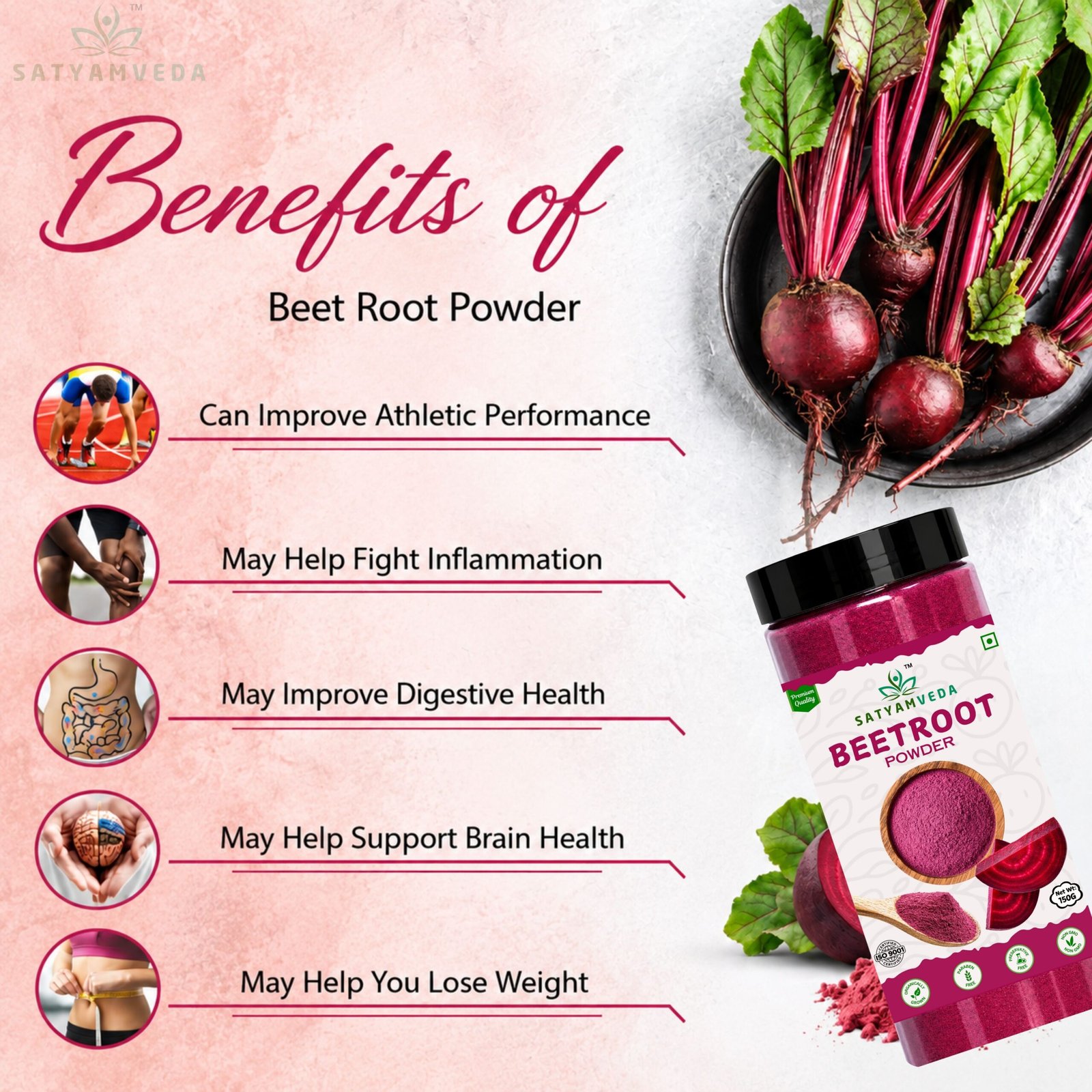Satyamveda Organic beetroot powder