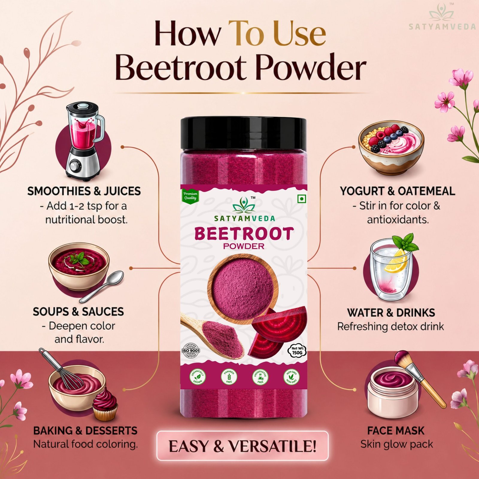 Satyamveda Organic beetroot powder