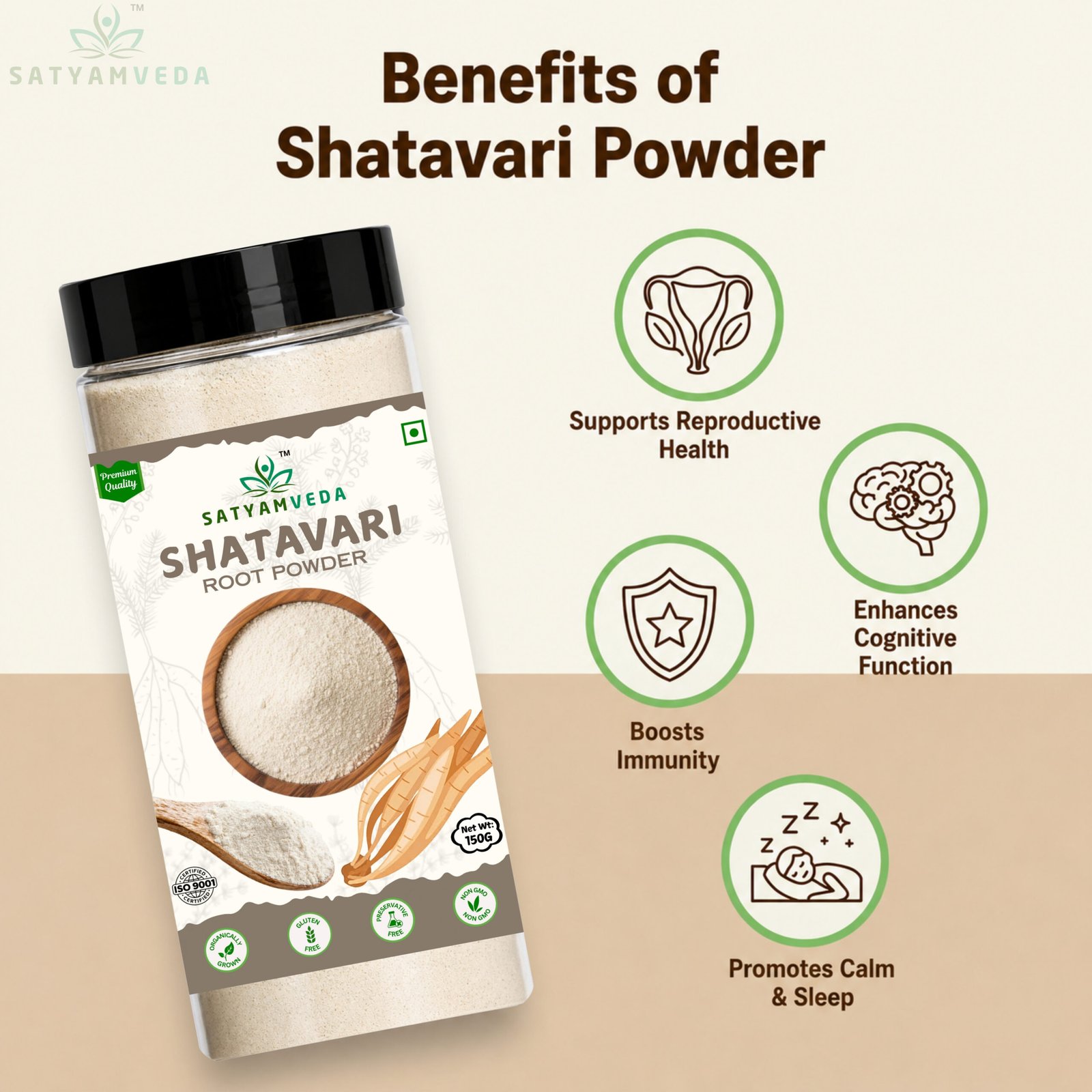 SATYAMVEDA Organic Shatavari Powder