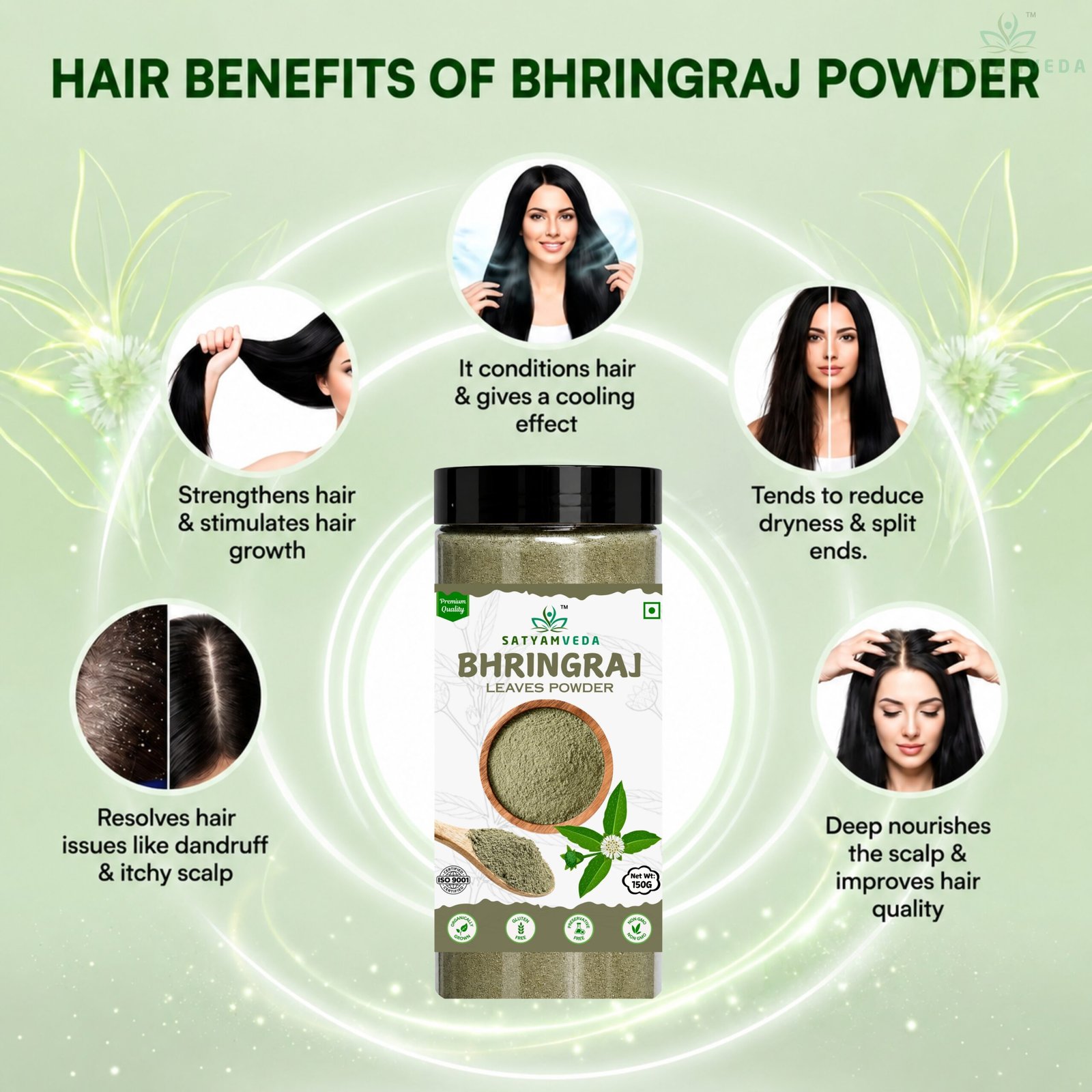 SATYAMVEDA Bhringraj Powder For Hair Growth