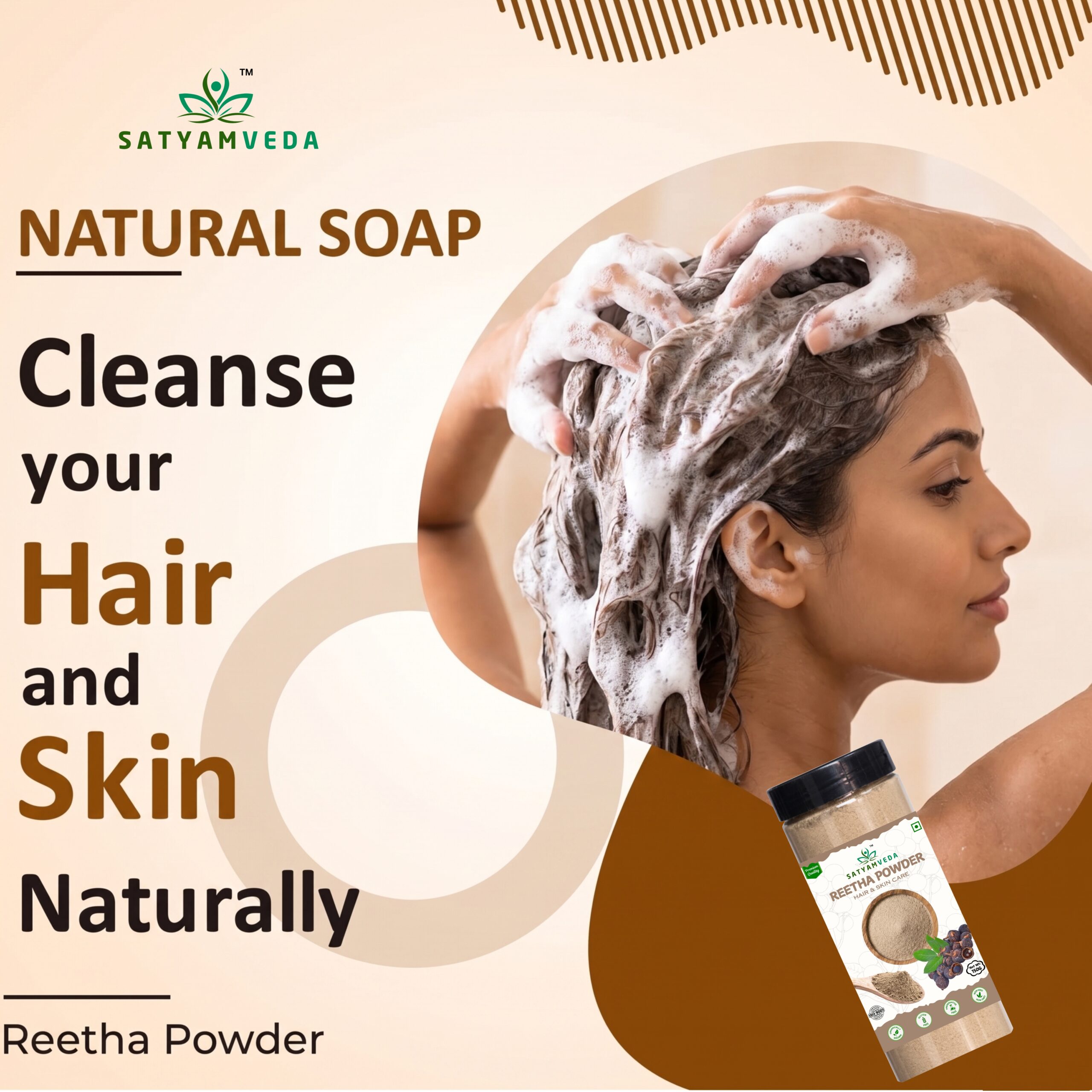 Reetha Powder for Hairfall Control Dandruff Protection shampoo Nourished Hair & Skin