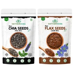 SATYAMVEDA Organics Chia and Flax seeds