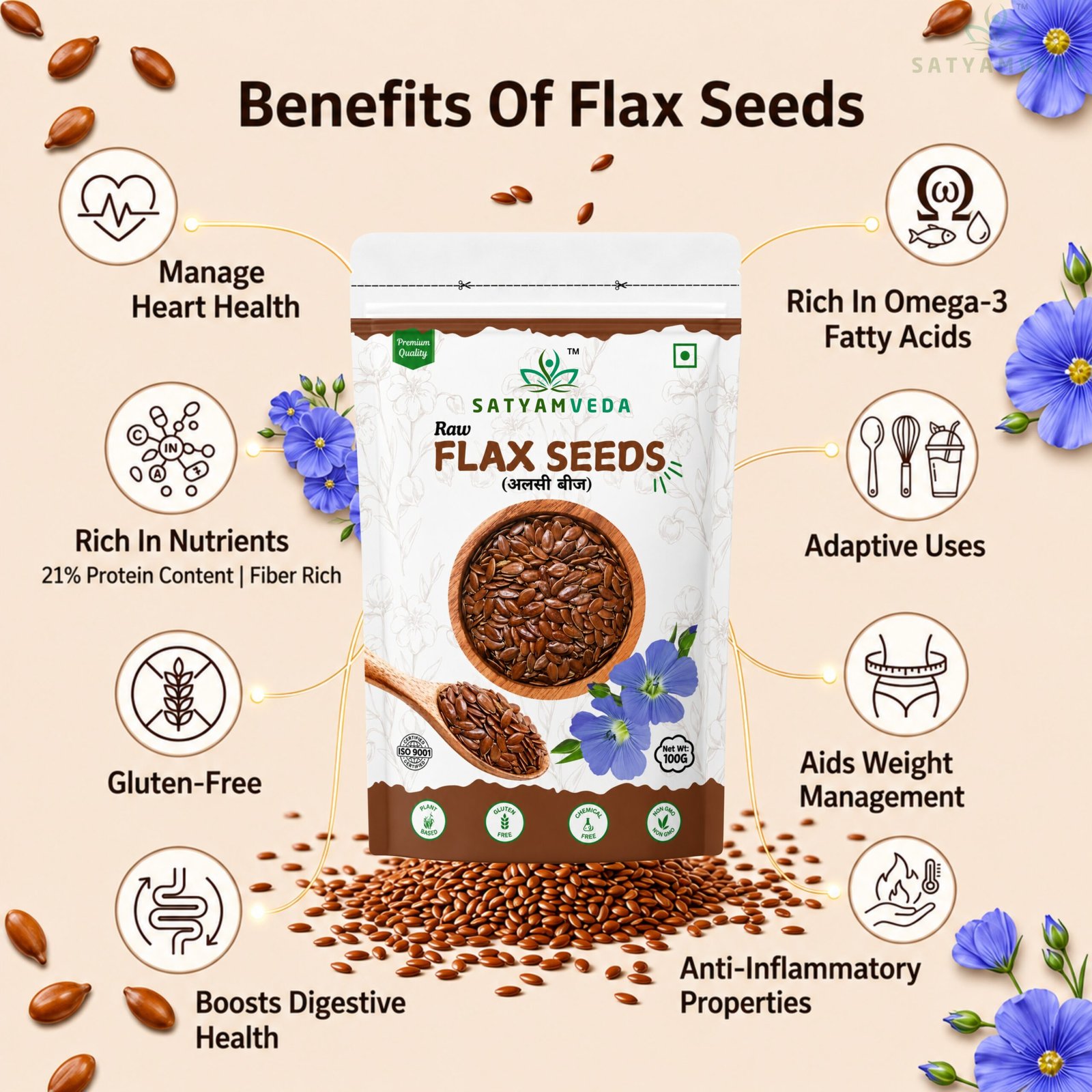 SatyamVeda Raw Flax seeds